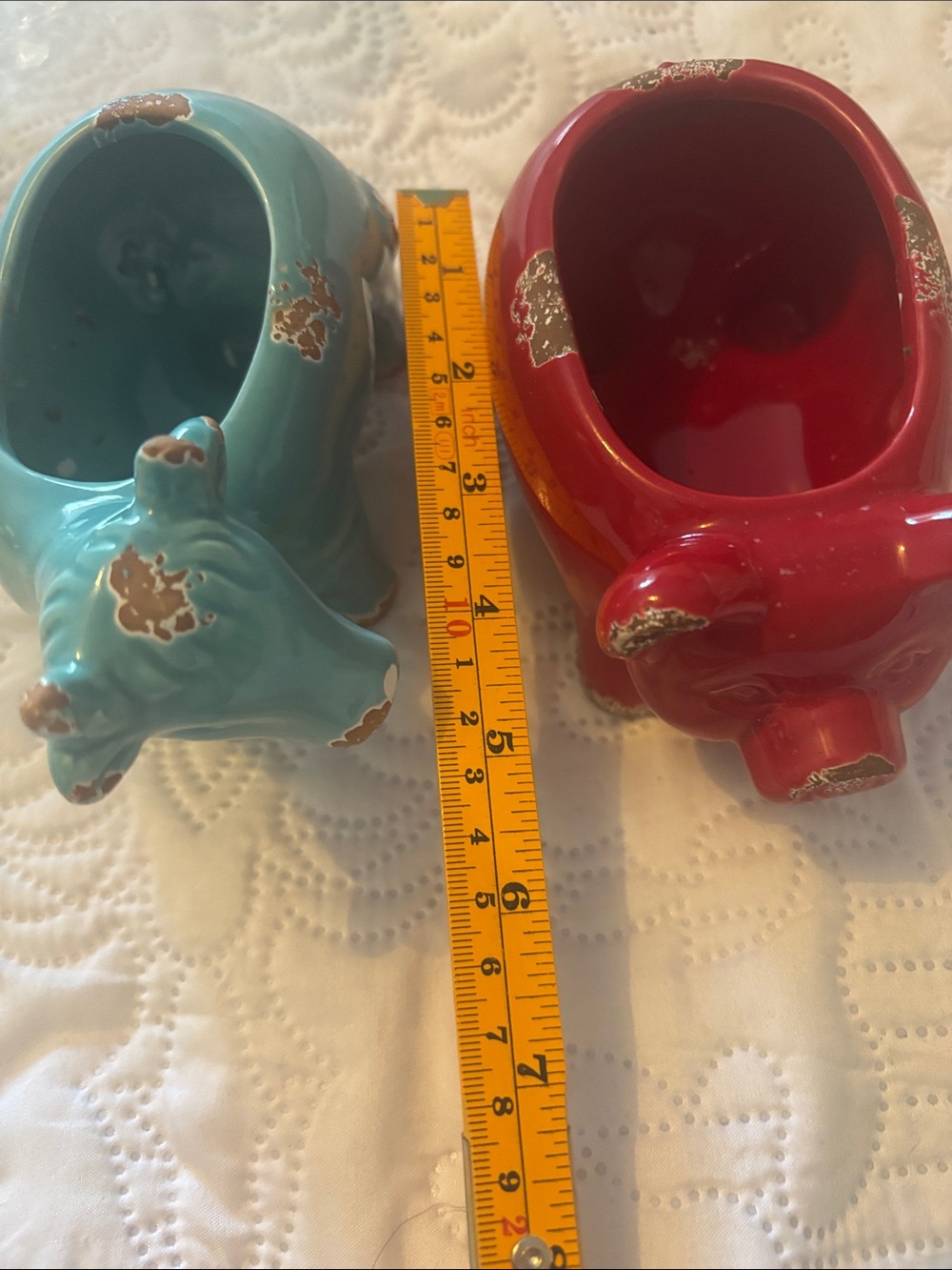 Decorative Ceramic AnimalPlanters – Red, white, and Blue Set - Picture 5 of 5
